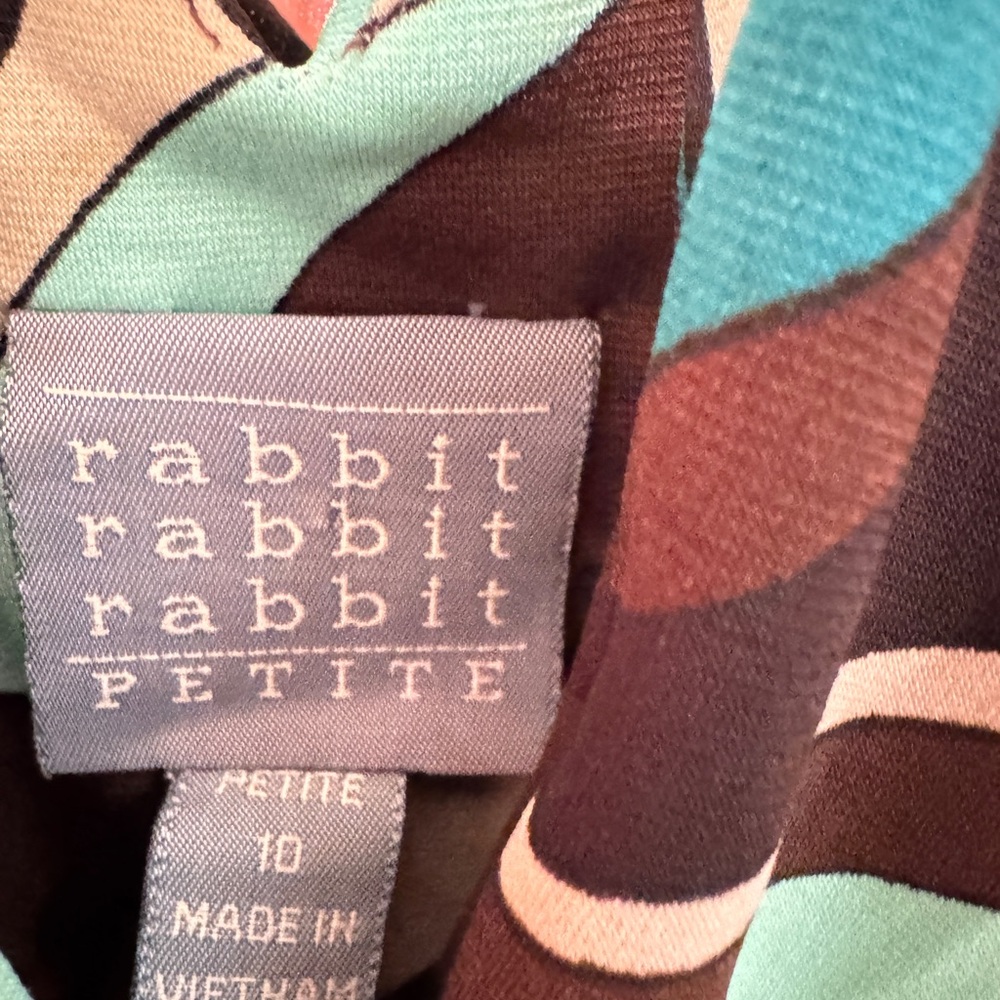 Rabbit Rabbit Rabbit Brown and Green Puff Sleeve Dress - Picture 5 of 9